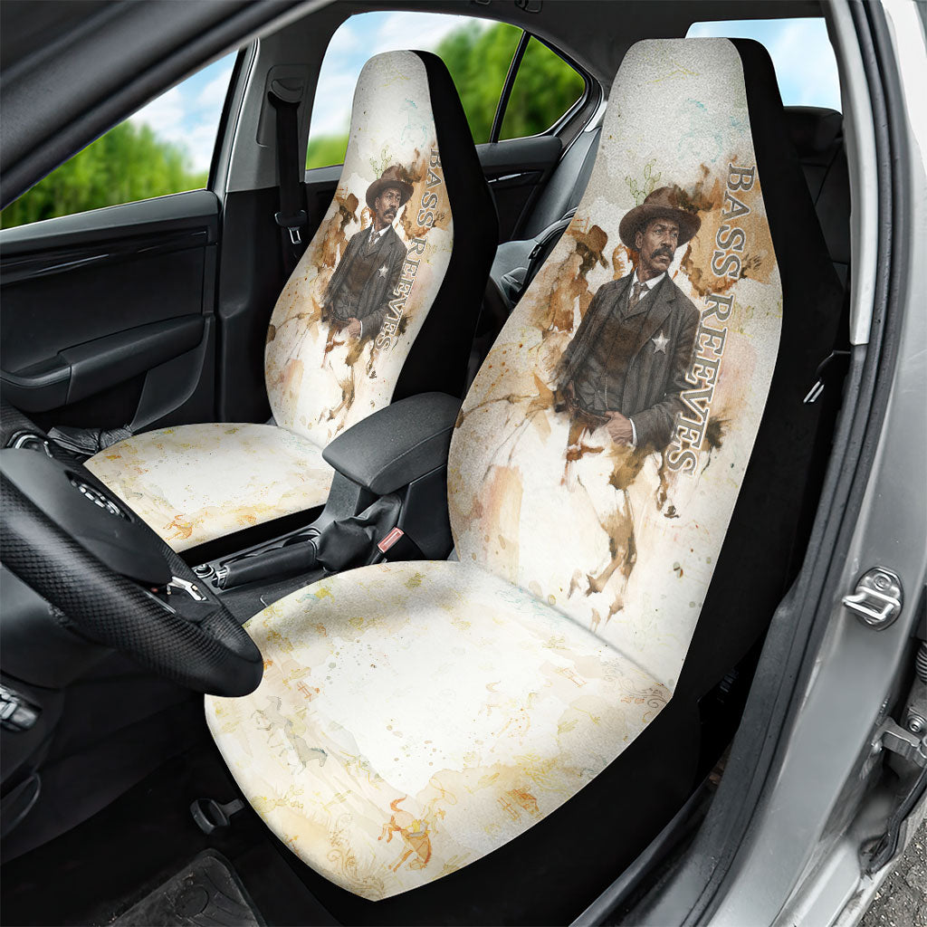 Bass Reeves Spirit Frontier Legend Car Seat Cover African American Marshal Horse Riding Western Watercolor