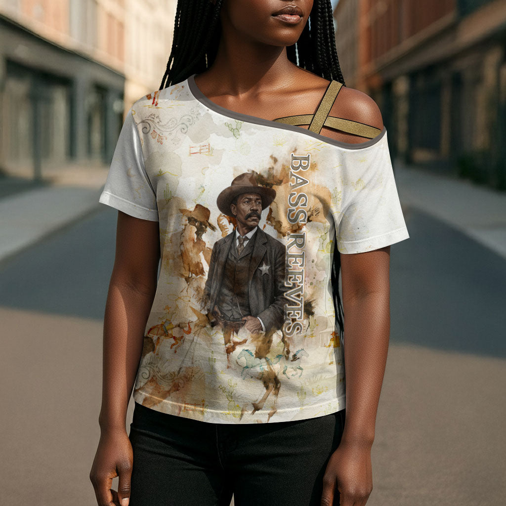 Bass Reeves Spirit Frontier Legend Cross Shoulder Shirt African American Marshal Horse Riding Western Watercolor