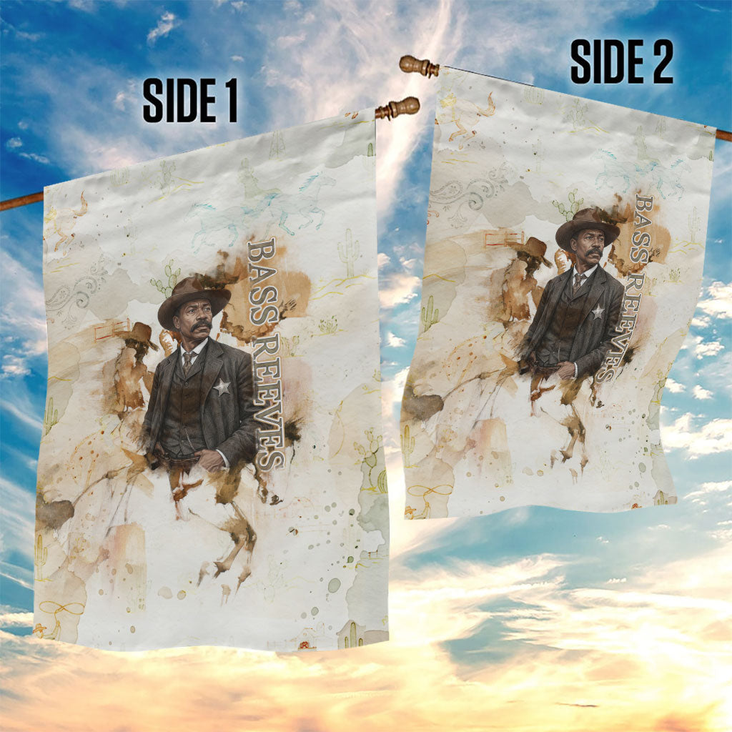 Bass Reeves Spirit Frontier Legend Garden Flag African American Marshal Horse Riding Western Watercolor