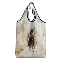 Bass Reeves Spirit Frontier Legend Grocery Bag African American Marshal Horse Riding Western Watercolor