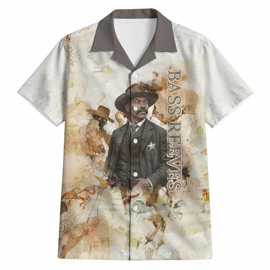 Bass Reeves Spirit Frontier Legend Hawaiian Shirt African American Marshal Horse Riding Western Watercolor