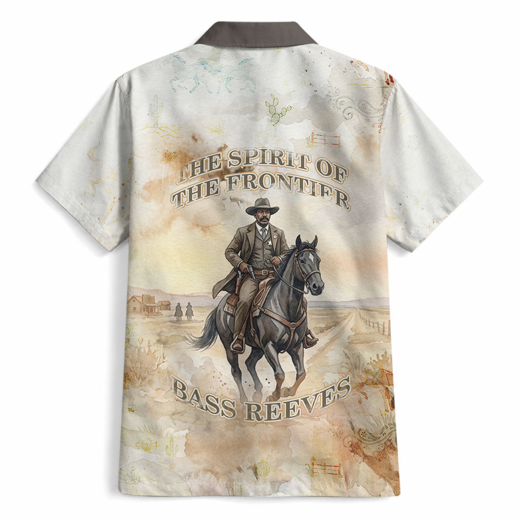 Bass Reeves Spirit Frontier Legend Hawaiian Shirt African American Marshal Horse Riding Western Watercolor