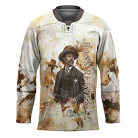 Bass Reeves Spirit Frontier Legend Hockey Jersey African American Marshal Horse Riding Western Watercolor