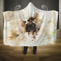 Bass Reeves Spirit Frontier Legend Hooded Blanket African American Marshal Horse Riding Western Watercolor