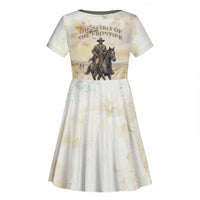 Bass Reeves Spirit Frontier Legend Kid Short Sleeve Dress African American Marshal Horse Riding Western Watercolor