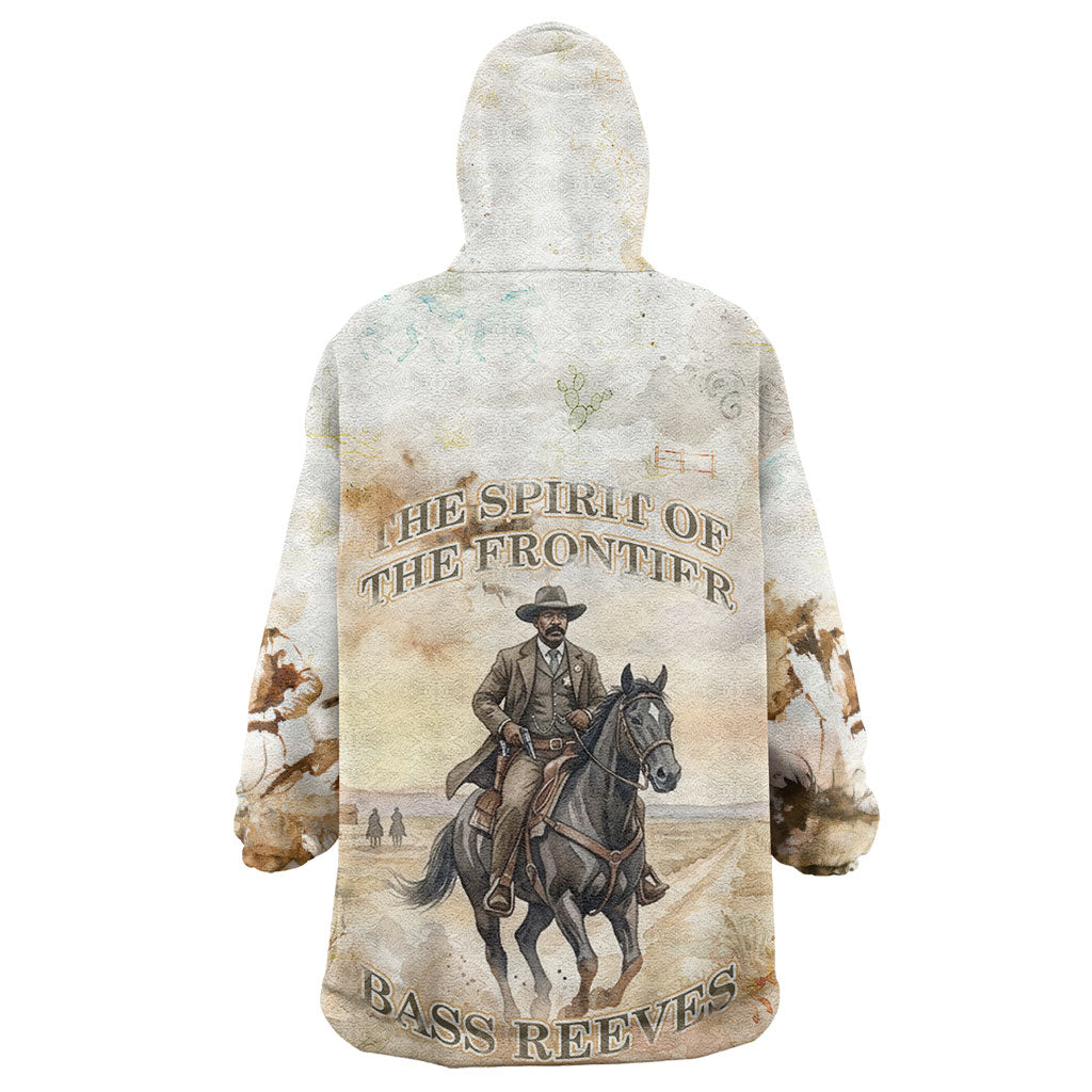 Bass Reeves Spirit Frontier Legend Kid Wearable Blanket Hoodie African American Marshal Horse Riding Western Watercolor