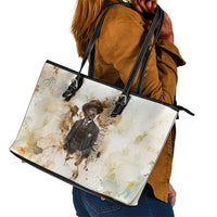 Bass Reeves Spirit Frontier Legend Leather Tote Bag African American Marshal Horse Riding Western Watercolor