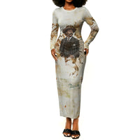 Bass Reeves Spirit Frontier Legend Long Sleeve Bodycon Dress African American Marshal Horse Riding Western Watercolor