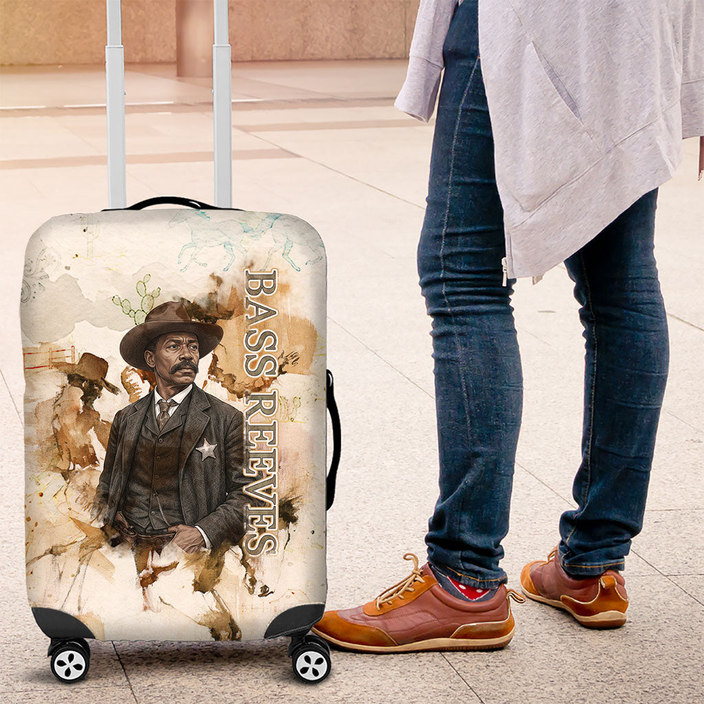 Bass Reeves Spirit Frontier Legend Luggage Cover African American Marshal Horse Riding Western Watercolor