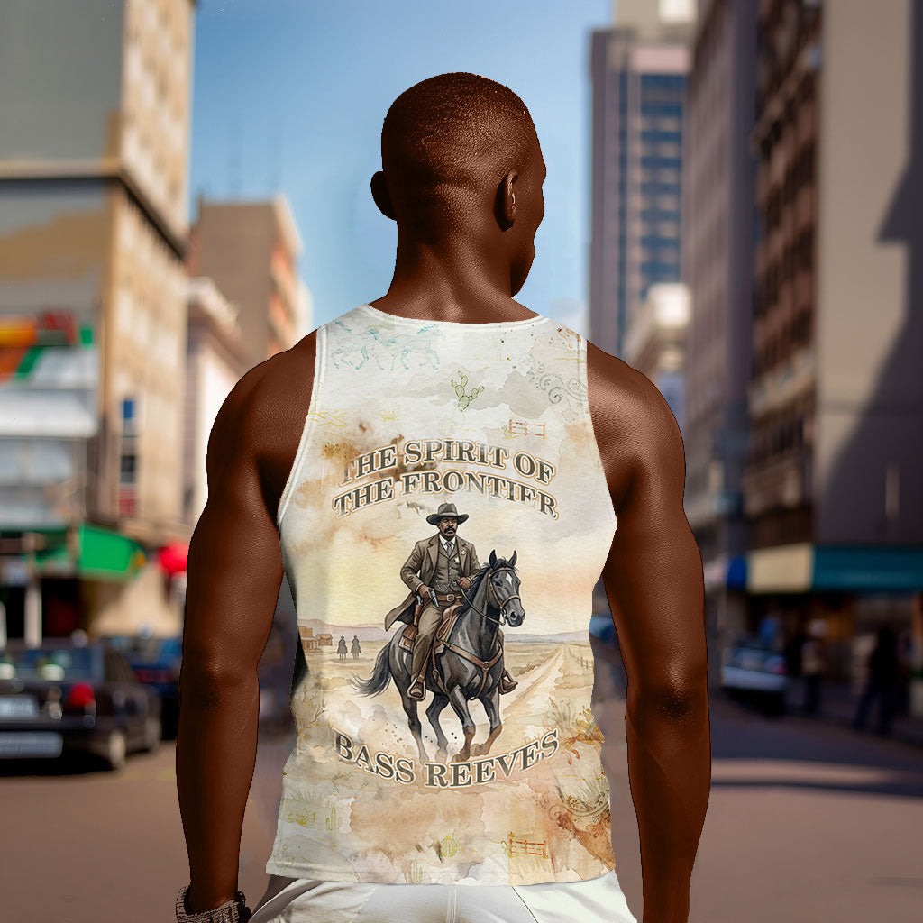 Bass Reeves Spirit Frontier Legend Men Tank Top African American Marshal Horse Riding Western Watercolor