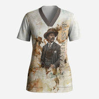Bass Reeves Spirit Frontier Legend Scrub Top African American Marshal Horse Riding Western Watercolor