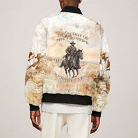 Bass Reeves Spirit Frontier Legend Sleeve Zip Bomber Jacket African American Marshal Horse Riding Western Watercolor