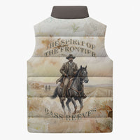 Bass Reeves Spirit Frontier Legend Sleeveless Puffer Jacket African American Marshal Horse Riding Western Watercolor