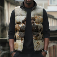 Bass Reeves Spirit Frontier Legend Sleeveless Puffer Jacket African American Marshal Horse Riding Western Watercolor