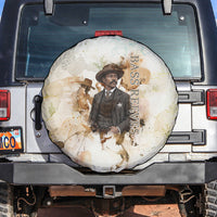 Bass Reeves Spirit Frontier Legend Spare Tire Cover African American Marshal Horse Riding Western Watercolor