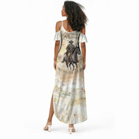 Bass Reeves Spirit Frontier Legend Summer Maxi Dress African American Marshal Horse Riding Western Watercolor
