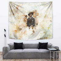 Bass Reeves Spirit Frontier Legend Tapestry African American Marshal Horse Riding Western Watercolor