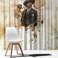 Bass Reeves Spirit Frontier Legend Window Curtain African American Marshal Horse Riding Western Watercolor
