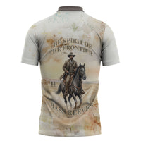 Bass Reeves Spirit Frontier Legend Zipper Polo Shirt African American Marshal Horse Riding Western Watercolor