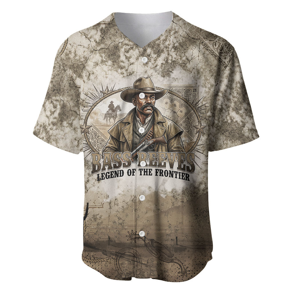 Bass Reeves Legend Black Cowboy Baseball Jersey Western Legend Vintage - Legend Of The Frontier
