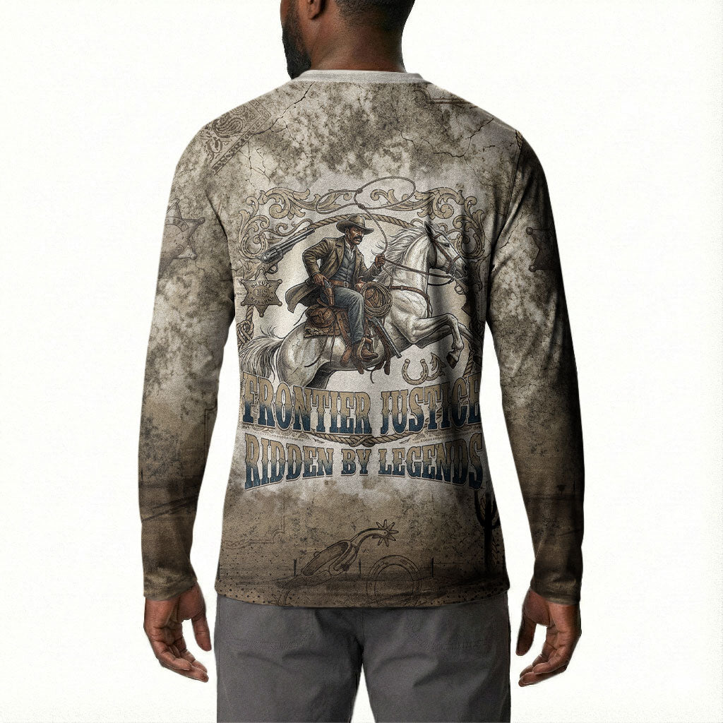 Bass Reeves Legend Black Cowboy Button Sweatshirt Western Legend Vintage - Legend Of The Frontier