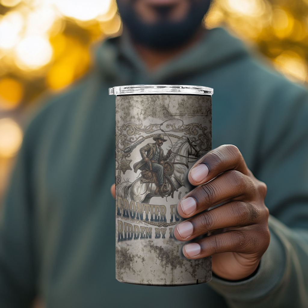 Bass Reeves Legend Black Cowboy 4 in 1 Can Cooler Tumbler Western Legend Vintage - Legend Of The Frontier
