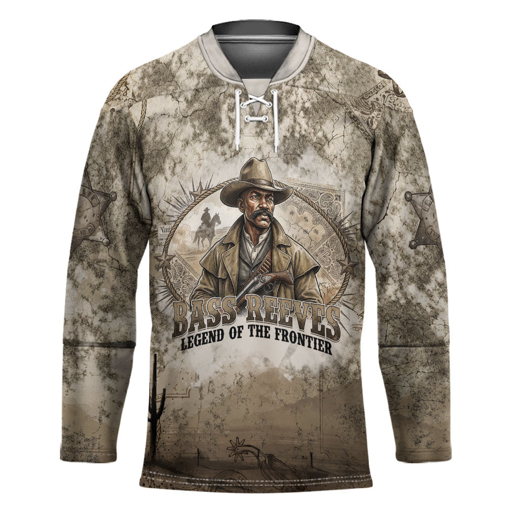 Bass Reeves Legend Black Cowboy Hockey Jersey Western Legend Vintage - Legend Of The Frontier