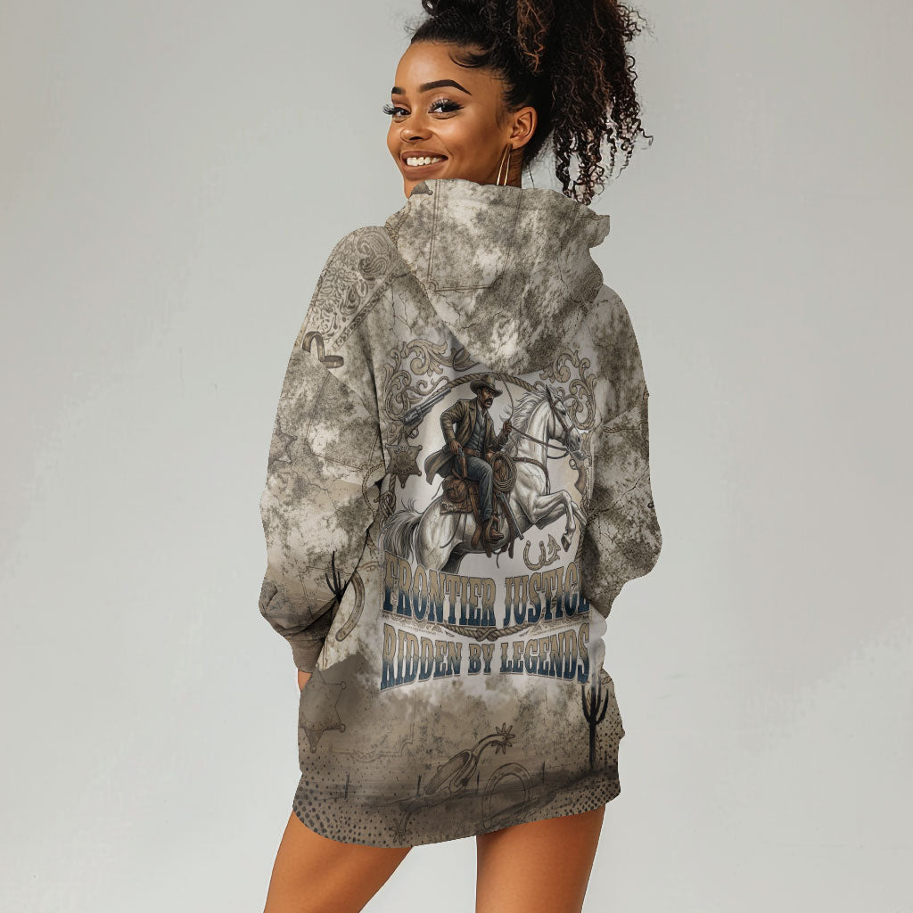 Bass Reeves Legend Black Cowboy Hoodie Dress Western Legend Vintage - Legend Of The Frontier