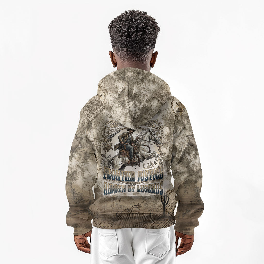 Bass Reeves Legend Black Cowboy Kid Hoodie Western Legend Vintage - Legend Of The Frontier