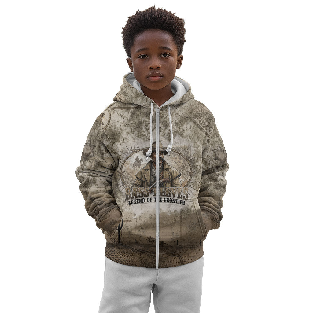 Bass Reeves Legend Black Cowboy Kid Hoodie Western Legend Vintage - Legend Of The Frontier