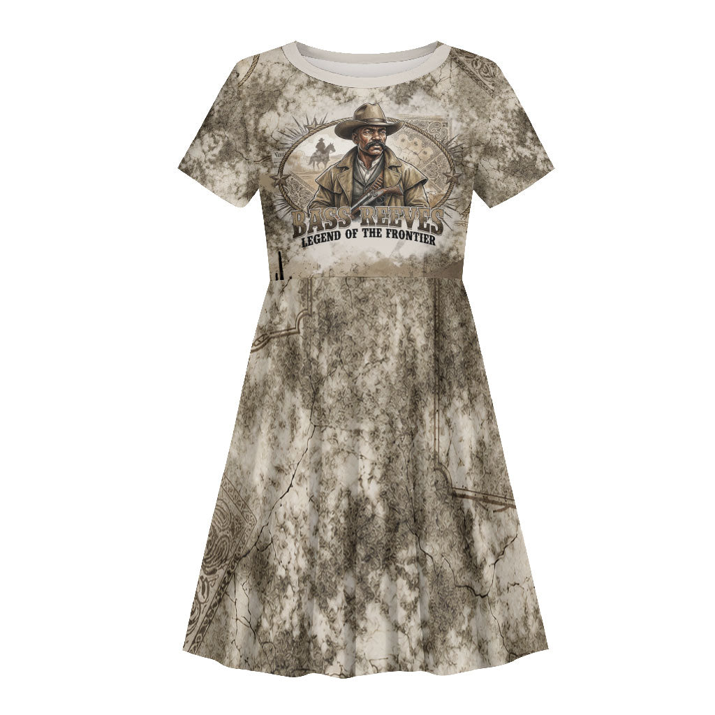 Bass Reeves Legend Black Cowboy Kid Short Sleeve Dress Western Legend Vintage - Legend Of The Frontier