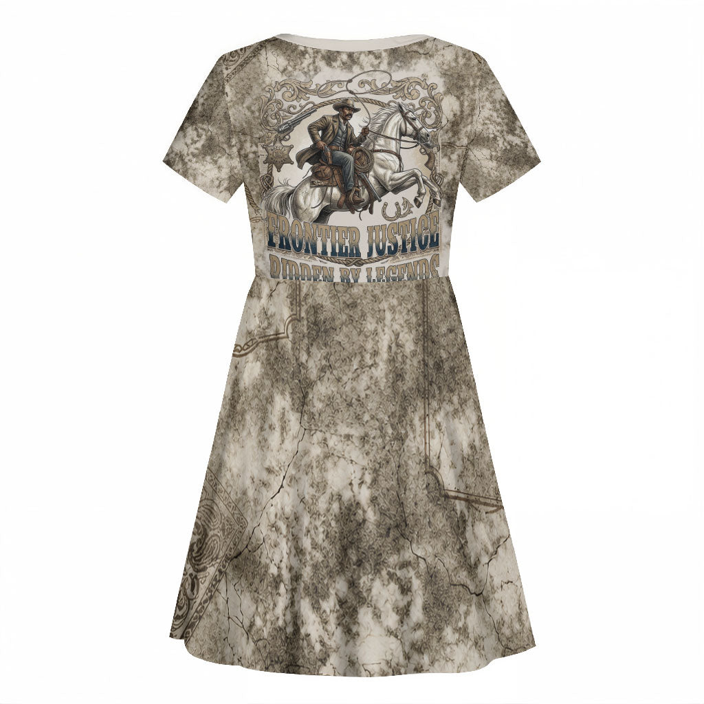 Bass Reeves Legend Black Cowboy Kid Short Sleeve Dress Western Legend Vintage - Legend Of The Frontier
