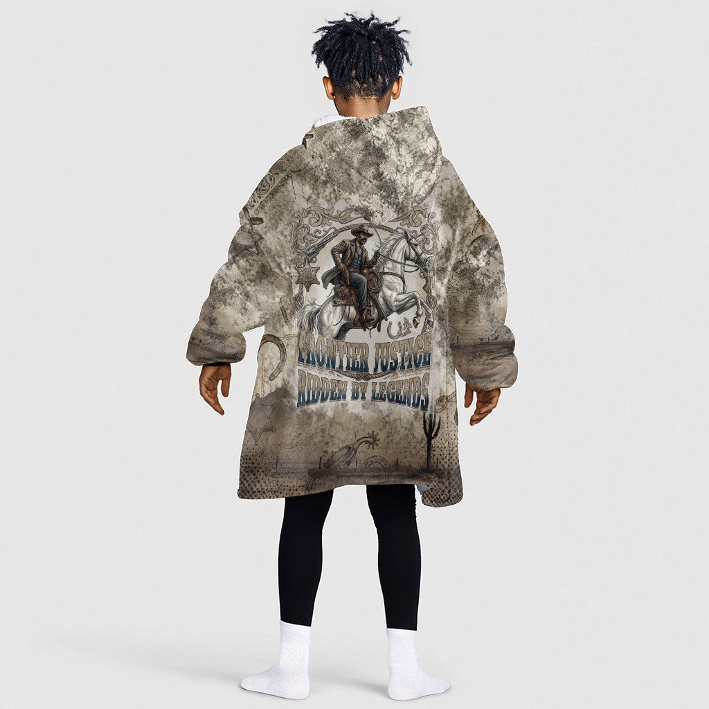 Bass Reeves Legend Black Cowboy Kid Wearable Blanket Hoodie Western Legend Vintage - Legend Of The Frontier