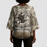 Bass Reeves Legend Black Cowboy Kimono Sleeve Blouse Western Legend Vintage - Legend Of The Frontier