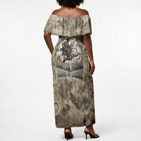Bass Reeves Legend Black Cowboy Off Shoulder Maxi Dress Western Legend Vintage - Legend Of The Frontier