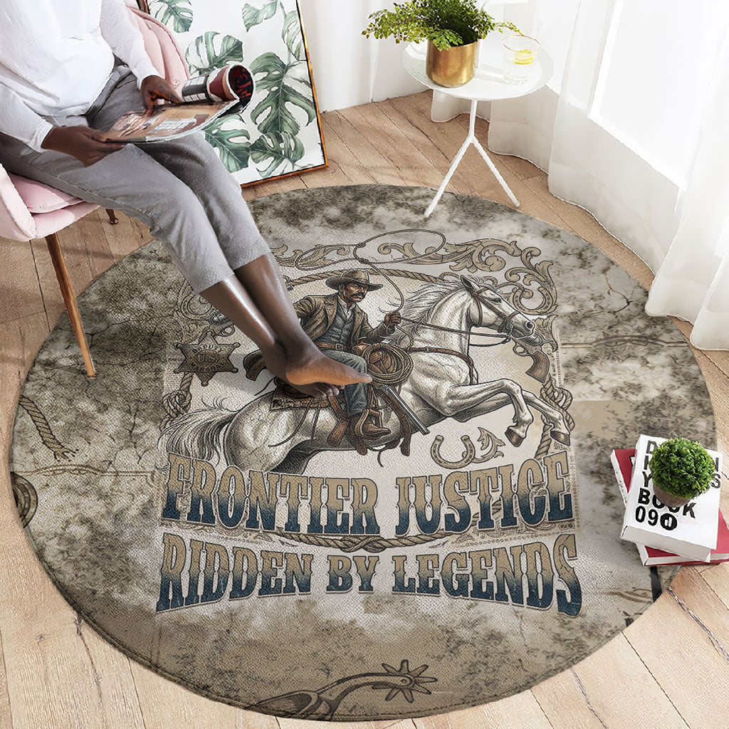Bass Reeves Legend Black Cowboy Round Carpet Western Legend Vintage - Legend Of The Frontier