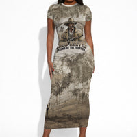 Bass Reeves Legend Black Cowboy Short Sleeve Bodycon Dress Western Legend Vintage - Legend Of The Frontier