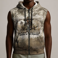 Bass Reeves Legend Black Cowboy Sleeveless Zip Hoodie Western Legend Vintage - Legend Of The Frontier