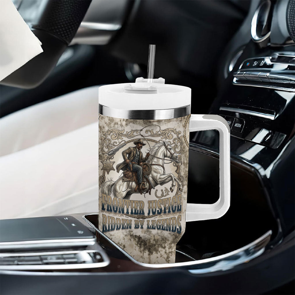 Bass Reeves Legend Black Cowboy Tumbler With Handle Western Legend Vintage - Legend Of The Frontier