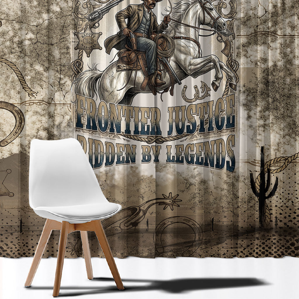 Bass Reeves Legend Black Cowboy Window Curtain Western Legend Vintage - Legend Of The Frontier