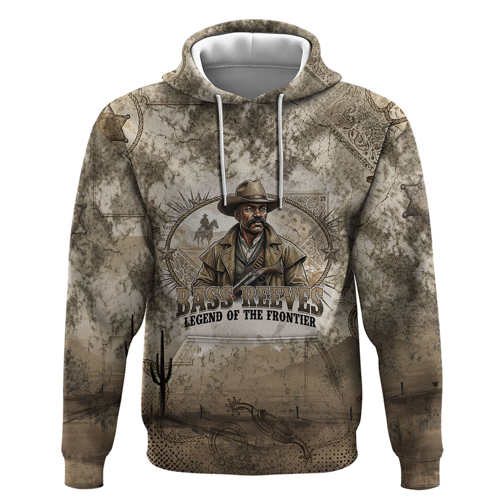 Bass Reeves Legend Black Cowboy Zip Hoodie Western Legend Vintage - Legend Of The Frontier