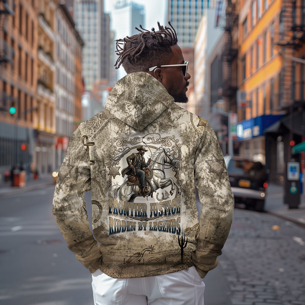 Bass Reeves Legend Black Cowboy Zip Hoodie Western Legend Vintage - Legend Of The Frontier