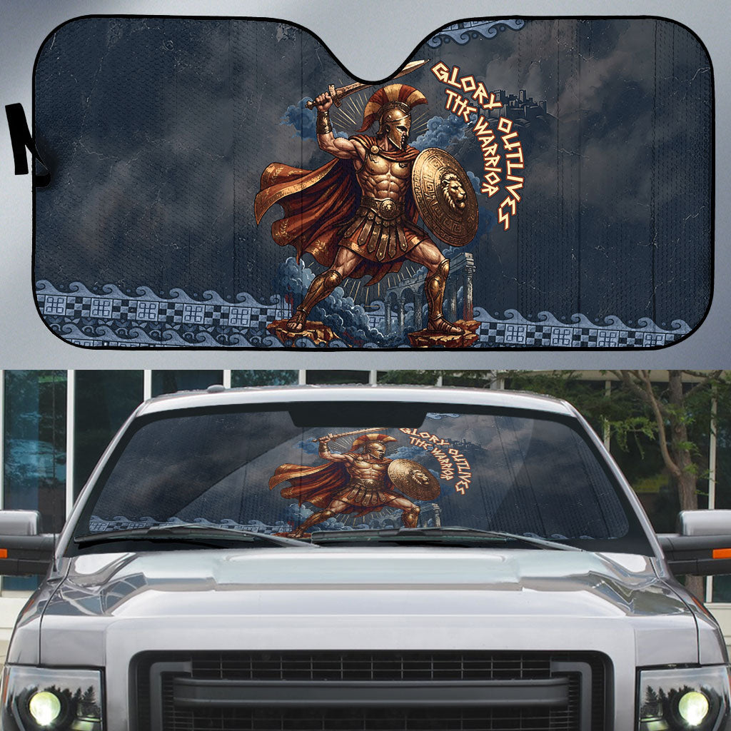 Trojan War Glory Outlives Warrior Auto Sun Shade Spartan Achilles Warrior Battle Greek