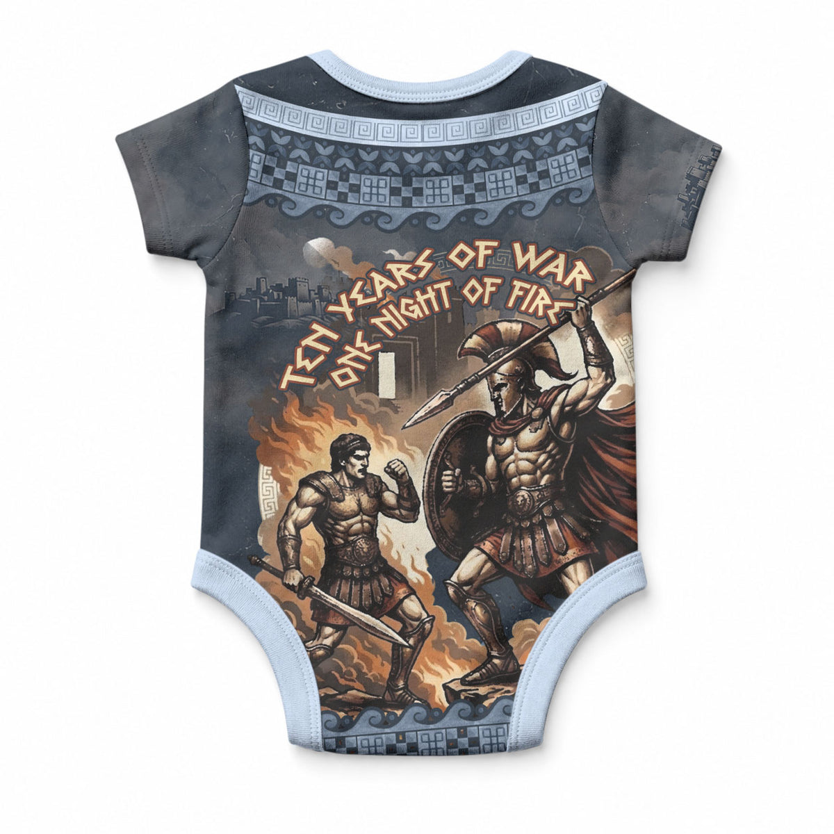 Trojan War Glory Outlives Warrior Baby Onesie Spartan Achilles Warrior Battle Greek