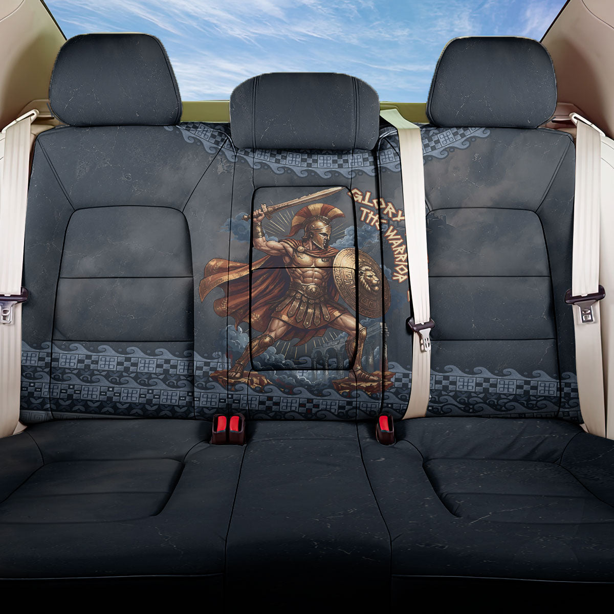 Trojan War Glory Outlives Warrior Back Car Seat Cover Spartan Achilles Warrior Battle Greek