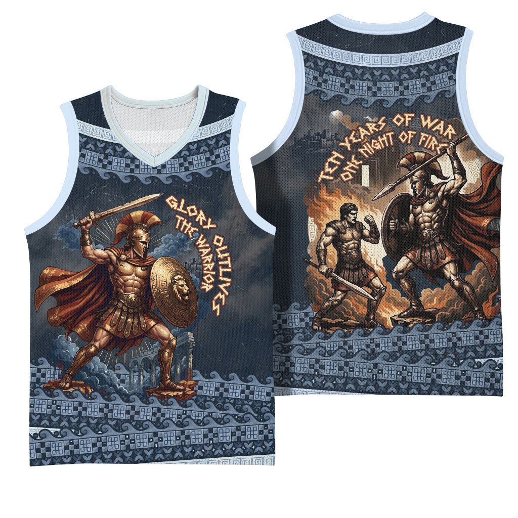 Trojan War Glory Outlives Warrior Basketball Jersey Spartan Achilles Warrior Battle Greek