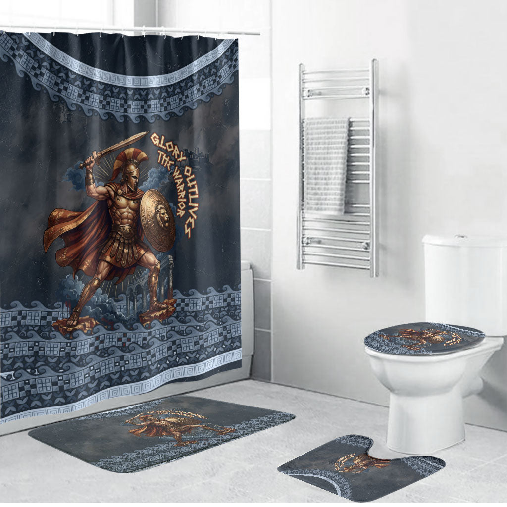 Trojan War Glory Outlives Warrior Bathroom Set Spartan Achilles Warrior Battle Greek