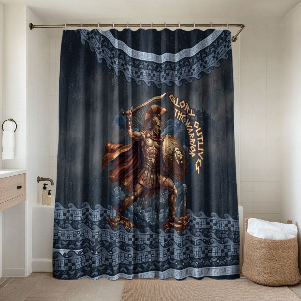 Trojan War Glory Outlives Warrior Bathroom Set Spartan Achilles Warrior Battle Greek