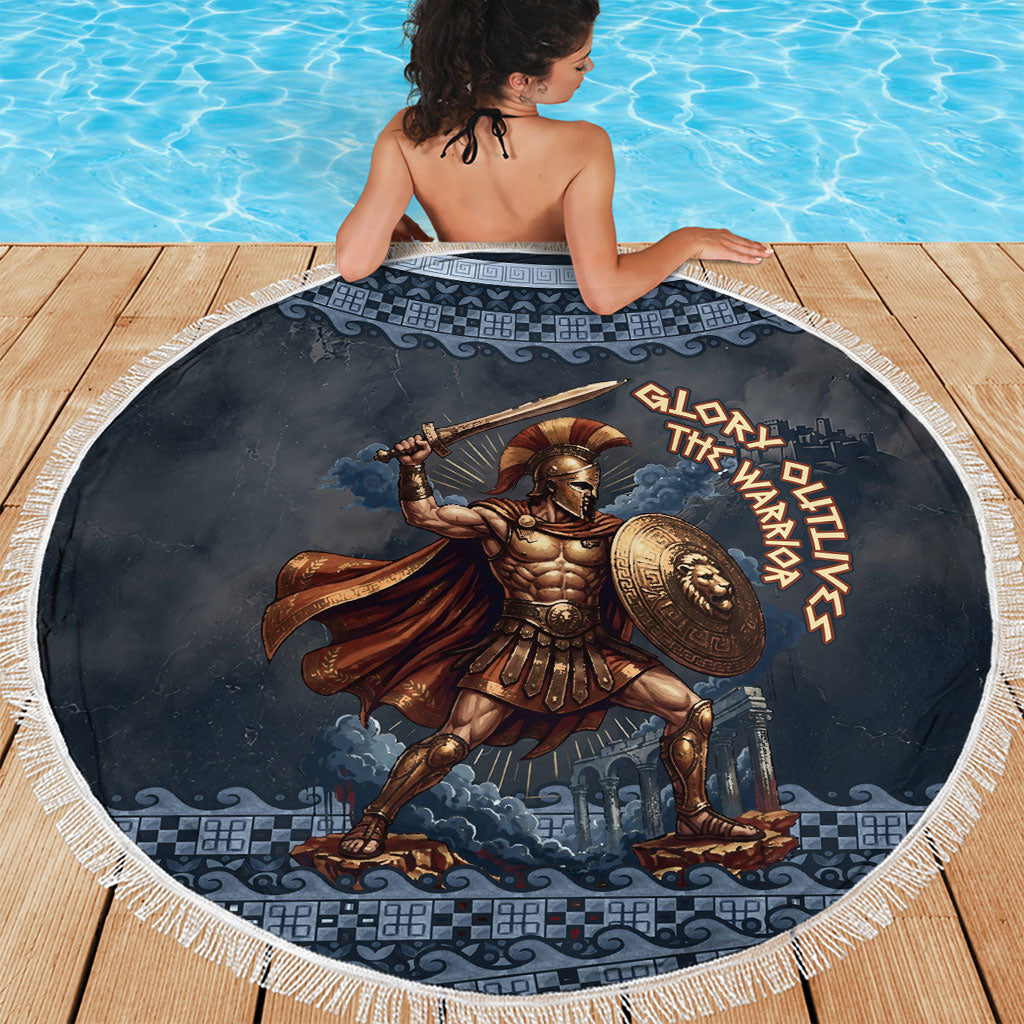 Trojan War Glory Outlives Warrior Beach Blanket Spartan Achilles Warrior Battle Greek