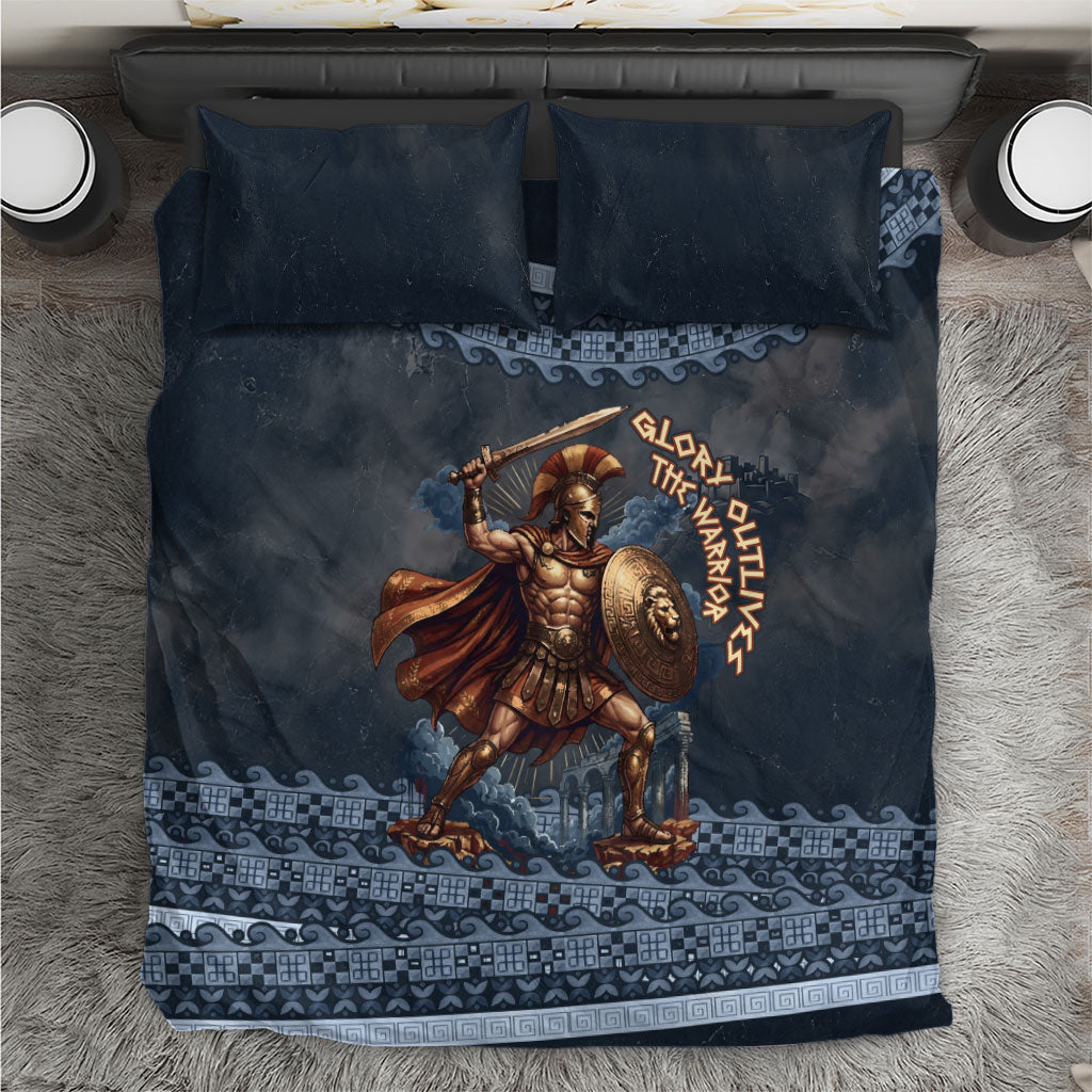 Trojan War Glory Outlives Warrior Bedding Set Spartan Achilles Warrior Battle Greek